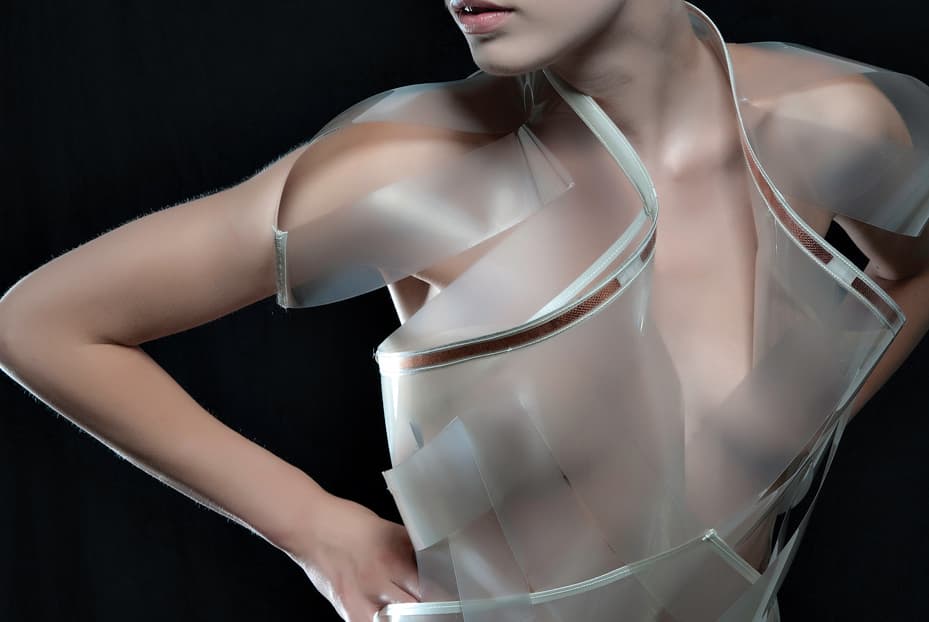 Fashion design studio with apparel collection samples