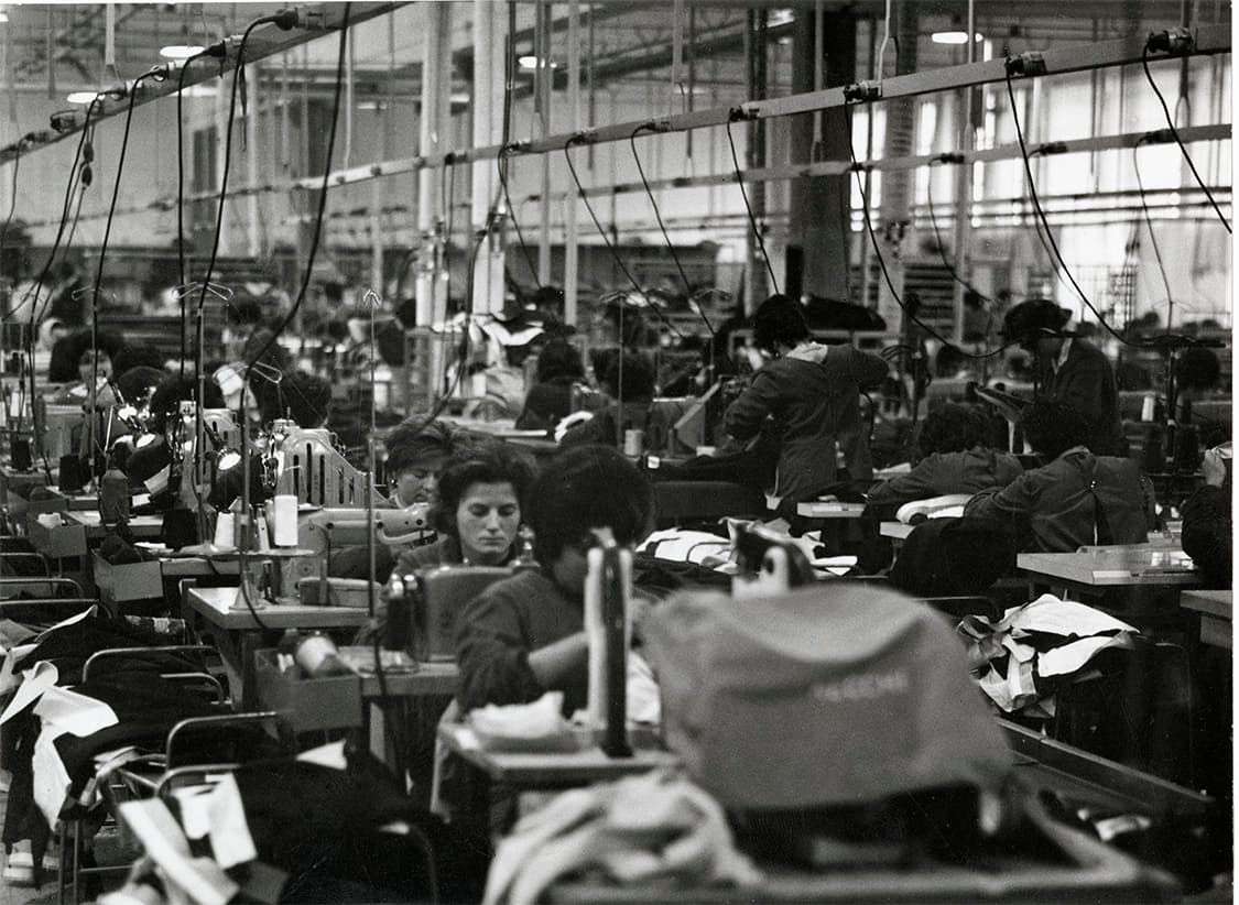 Clothing manufacturing unit in operation