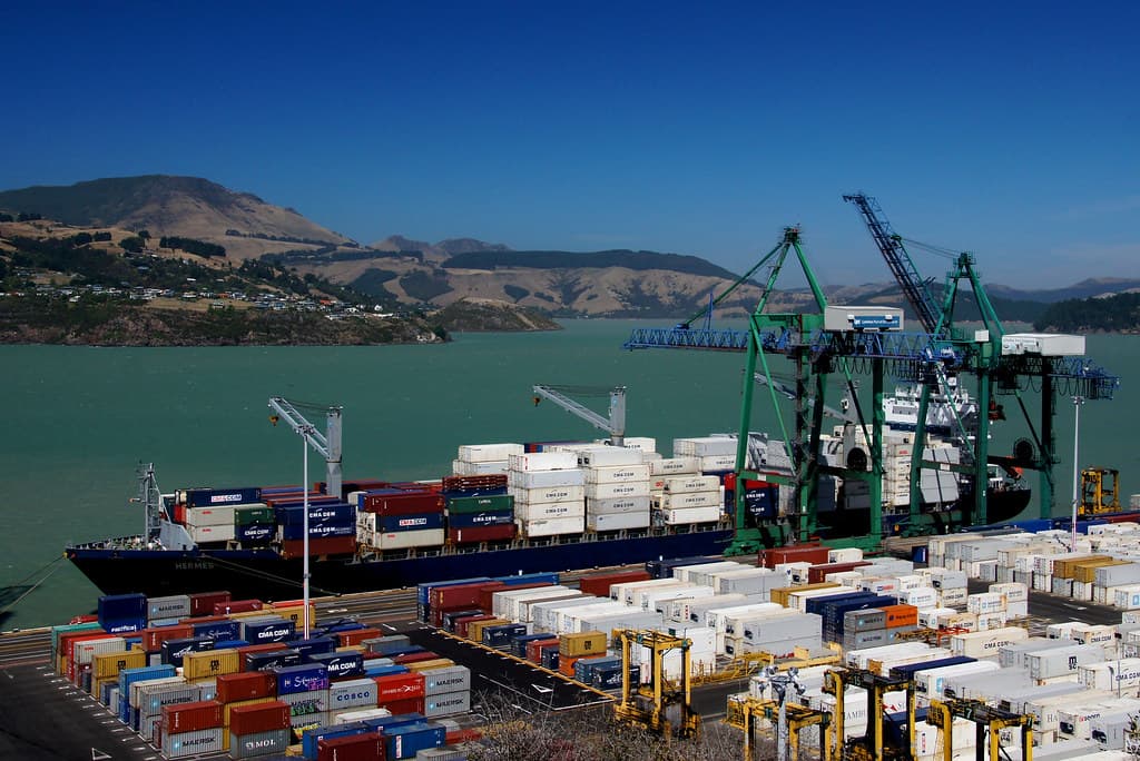Container ship carrying textile export orders