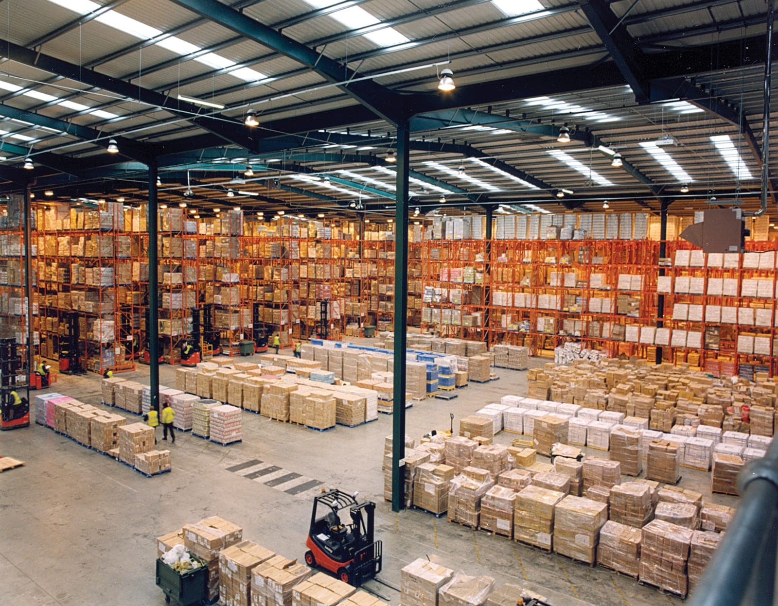 Racking and organised stock inside a modern warehouse