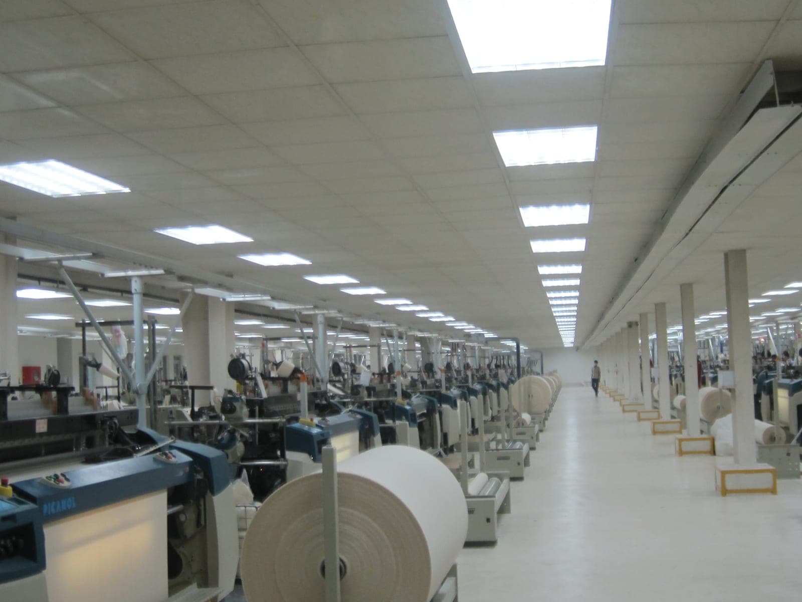 Production floor of a modern textile factory